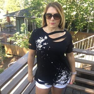 Distressed Black TShirt
